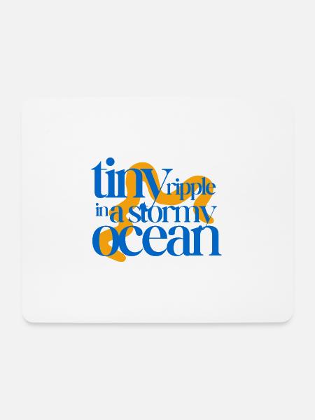 Tiny ripple in a stormy ocean (orange background) - Mousepad (Querformat) - Weiß
