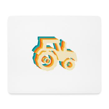 Retro-Traktor - Mousepad (Querformat) - Weiß - Vorne