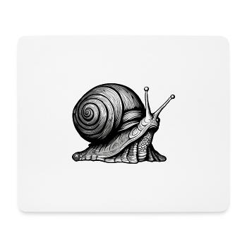 Escargot / Animal / Ramper / Visqueux / Lent - Tapis de souris (format paysage) - blanc - Devant