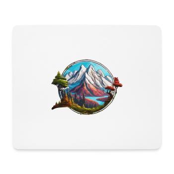 Berg / Alpen / Gipfel / Natur / Wald / Gestein - Mousepad (Querformat) - Weiß - Vorne