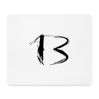 Numéro 13 pinceau design noir neuf - Tapis de souris (format paysage) - blanc - Devant
