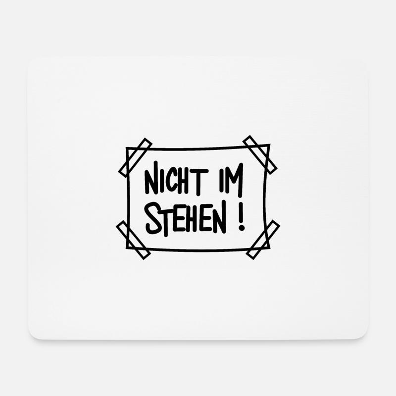 Nicht im stehen Schild Lustig Toilettenhumor - Mousepad (Querformat) - Weiß