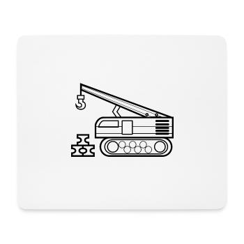 Grue à colorier cadeau de conducteur de grue - Tapis de souris (format paysage) - blanc - Devant