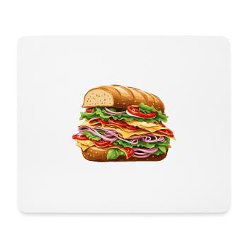 Sandwich / Belegtes Brot / Essen / Lebensmittel - Mousepad (Querformat) - Weiß - Vorne