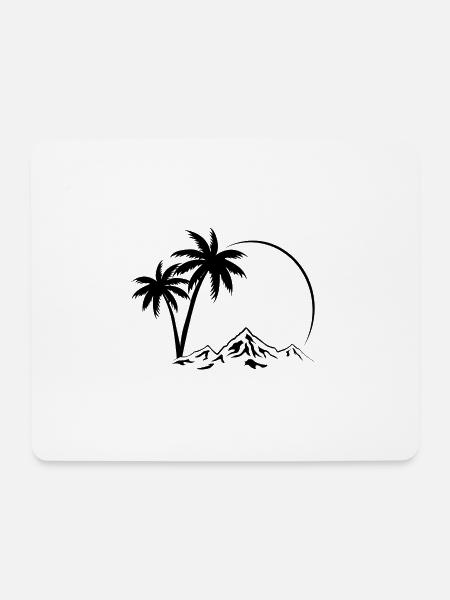 Palmen und Berge - Mousepad (Querformat) - Weiß