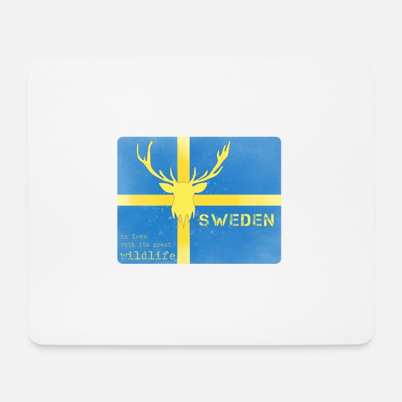 Sweden wildlife Schweden Fahne - Mousepad (Querformat) - Weiß