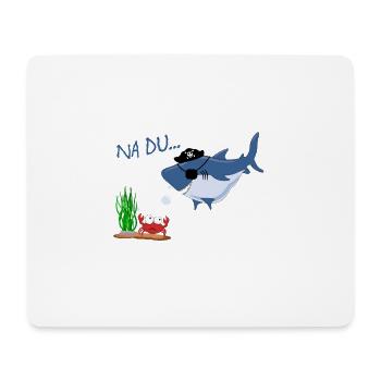Nadu Weißer Hai trifft auf Krabbe - Mousepad (Querformat) - Weiß - Vorne