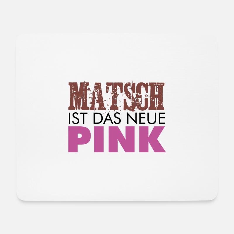 Muddy run shirt mud Matsch Lauf Team obstacle pink - Mousepad (Querformat) - Weiß