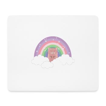 Rainbow Pig Pastel Colors Clouds Gift - Mouse Pad (horizontal) - white - Front
