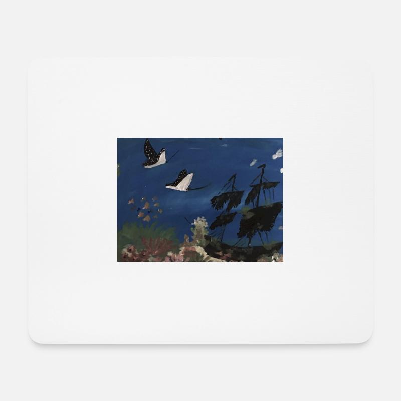 schifffrak ,Rochen, Meer, Ozean - Mousepad (Querformat) - Weiß