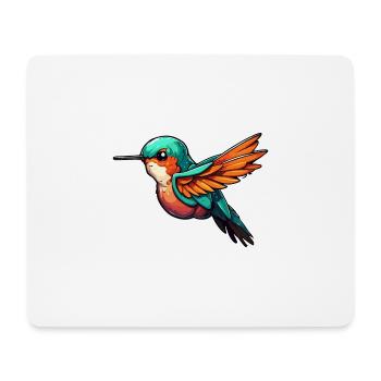 Hummingbird / Bird / Animal / Flying / Wings / Feathers - Mouse Pad (horizontal) - white - Front