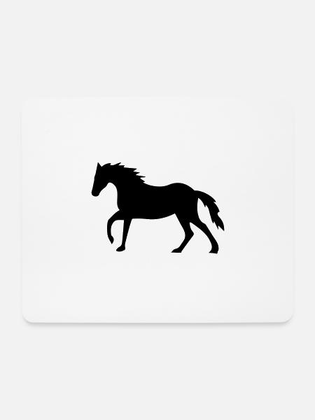 cheval - Tapis de souris (format paysage) - blanc