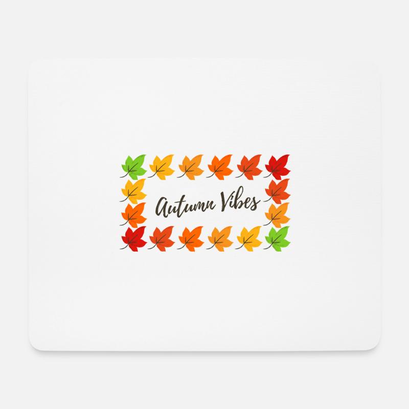 Autumn Vibes Leaves - Mousepad (Querformat) - Weiß
