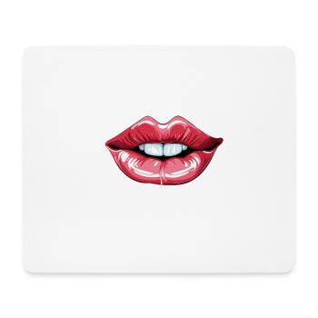 Bouche / Lèvres / Dents / Langue / Sourire / Baiser - Tapis de souris (format paysage) - blanc - Devant