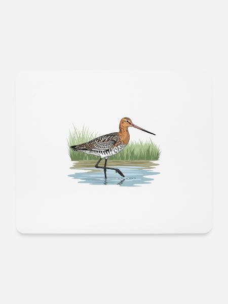 Uferschnepfe Limosa Limosa Watvogel - Mousepad (Querformat) - Weiß