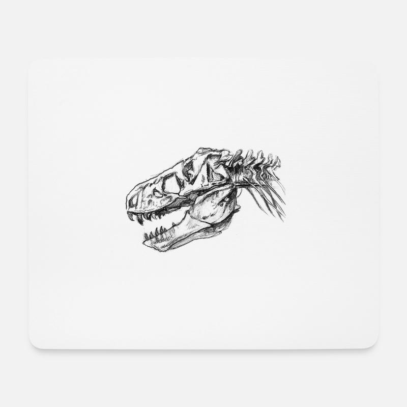 T-Rex - Mousepad (Querformat) - Weiß