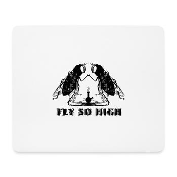 Idée de cadeau de bonnet défoncé mouche chemise tellement haut à capuche - Tapis de souris (format paysage) - blanc - Devant