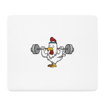 Poulet poulet fitness gym sport hanté protéines - Tapis de souris (format paysage) - blanc - Devant