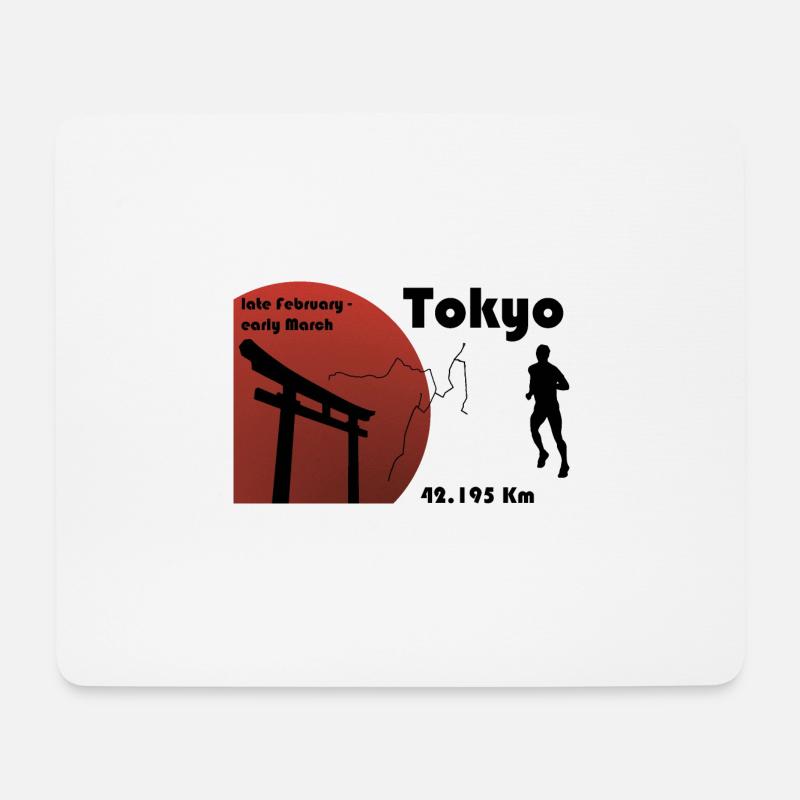 Tokio-Marathon - Mousepad (Querformat) - Weiß