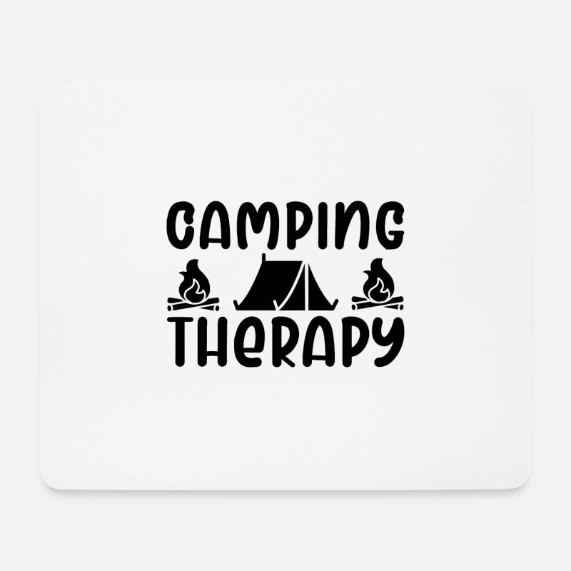 camping therapy - Mouse Pad (horizontal) - white