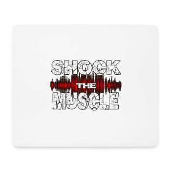 bodybuilding shock muscle pump sport protein en forme - Tapis de souris (format paysage) - blanc - Devant