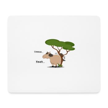 Dickes Pferd schrubbt seinen Po - Mousepad (Querformat) - Weiß - Vorne