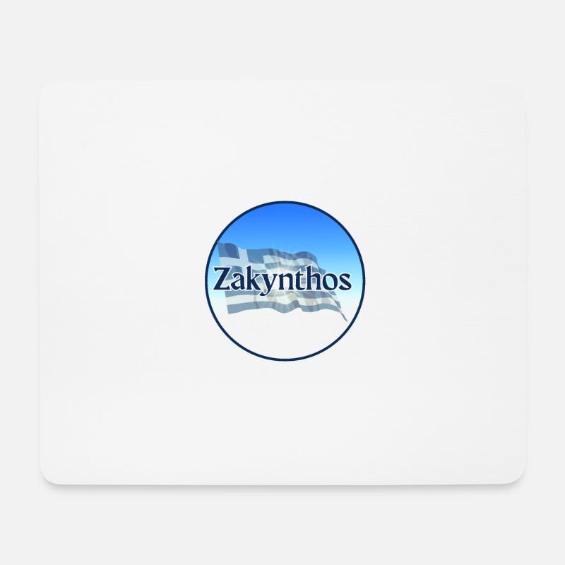 Zakynthos Griechenland Griechische Flagge - Mousepad (Querformat) - Weiß