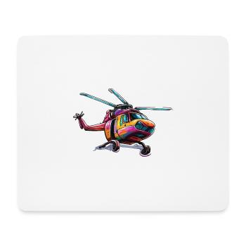 Hélicoptère / Hélicoptère / Vol / Aviation - Tapis de souris (format paysage) - blanc - Devant