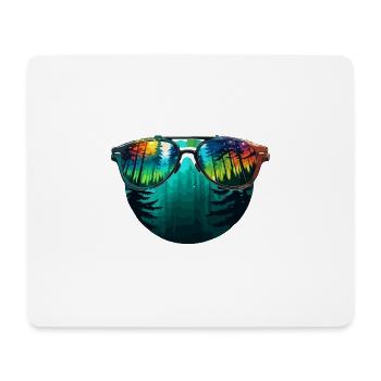 Sonnenbrille / Reflektion / Wald / Spiegelung - Mousepad (Querformat) - Weiß - Vorne