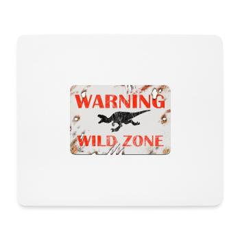 Conception de panneaux - AVERTISSEMENT. ZONE SAUVAGE. - Tapis de souris (format paysage) - blanc - Devant
