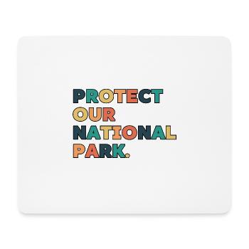 Retro Schützen Sie unseren Nationalpark - Mousepad (Querformat) - Weiß - Vorne