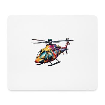Hélicoptère / Hélicoptère / Vol / Aviation - Tapis de souris (format paysage) - blanc - Devant