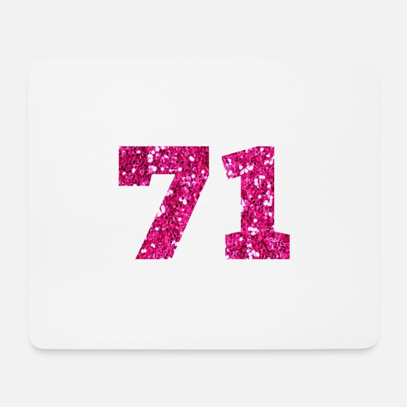 71 Pink Glitter - 71. Geburtstag - Mousepad (Querformat) - Weiß