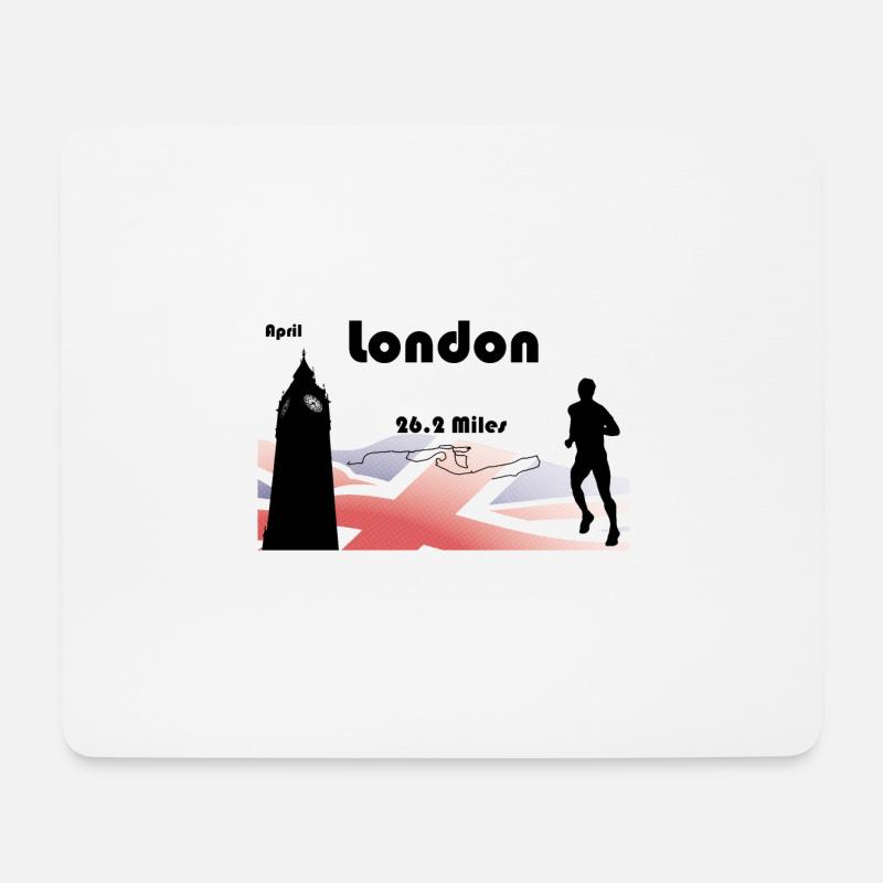 London-Marathon - Mousepad (Querformat) - Weiß