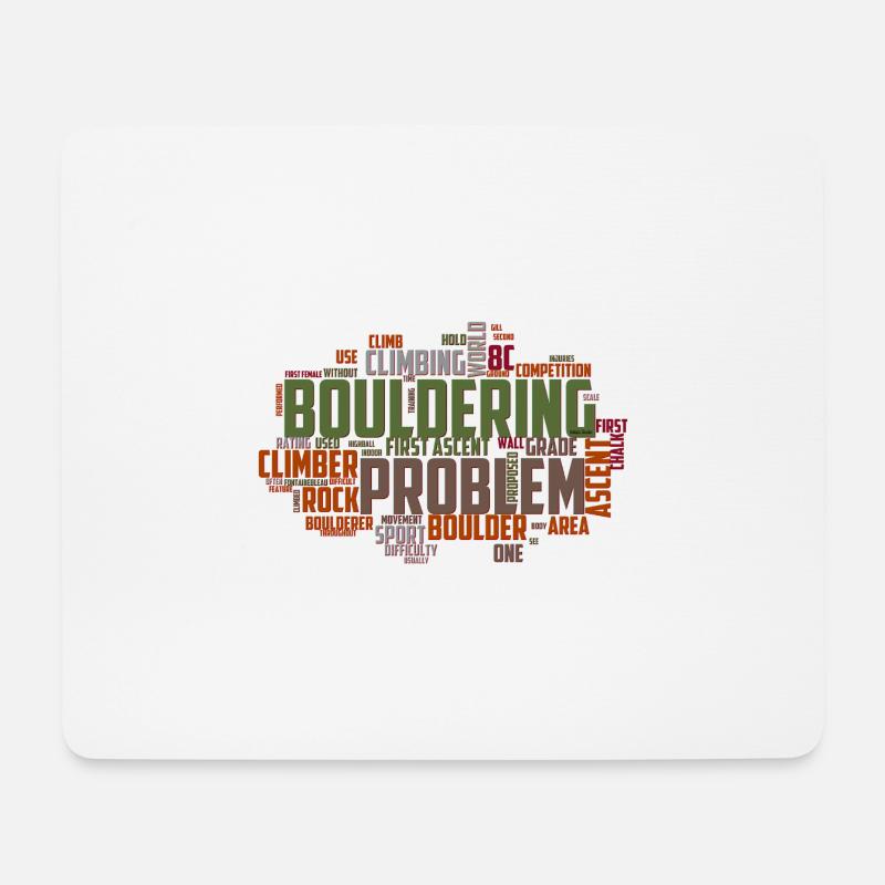 Boulder Word Cloud - Mousepad (Querformat) - Weiß