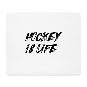 le hockey c'est la vie - Tapis de souris (format paysage) - blanc - Devant