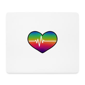 Herzschlag - Mousepad (Querformat) - Weiß - Vorne
