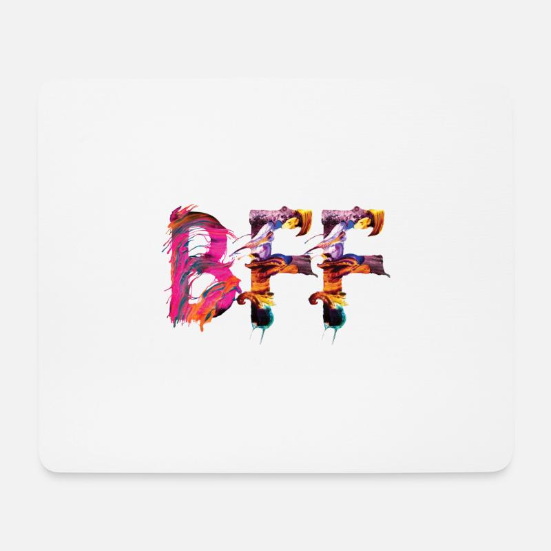 BFF, Best friends forever, abstract, font,colorful - Mousepad (Querformat) - Weiß