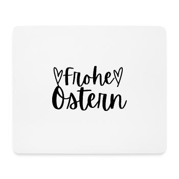Frohe Ostern, Ostergruß mit Herzchen, Osterdesign - Mousepad (Querformat) - Weiß - Vorne