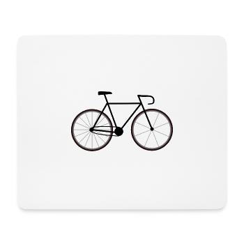 Rennrad schwarz Fixie - Mousepad (Querformat) - Weiß - Vorne