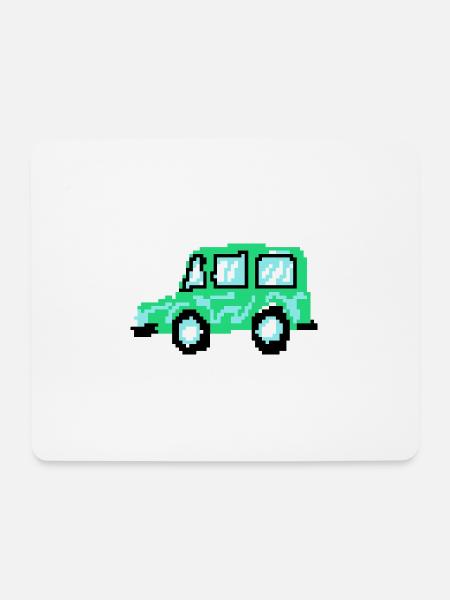pixel car - Mousepad (Querformat) - Weiß