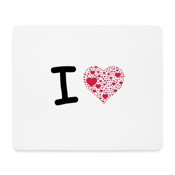 J'aime - Tapis de souris (format paysage) - blanc - Devant