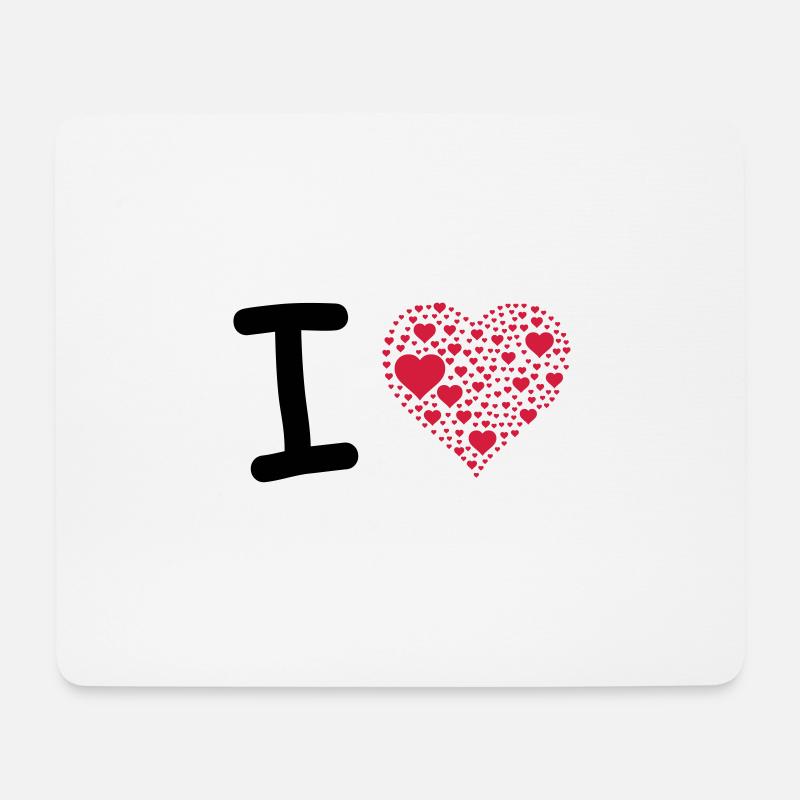 i love - Mousepad (Querformat) - Weiß