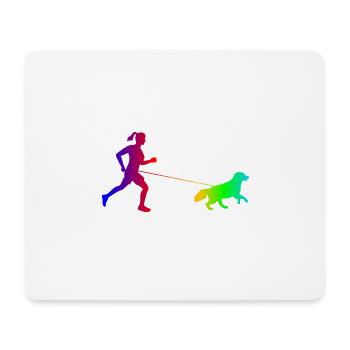 Geländelauf - Canicross - Hund - Hundesport Läufer - Mousepad (Querformat) - Weiß - Vorne