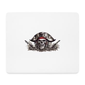 Conception de costume d’Halloween de crâne de pirate - Tapis de souris (format paysage) - blanc - Devant