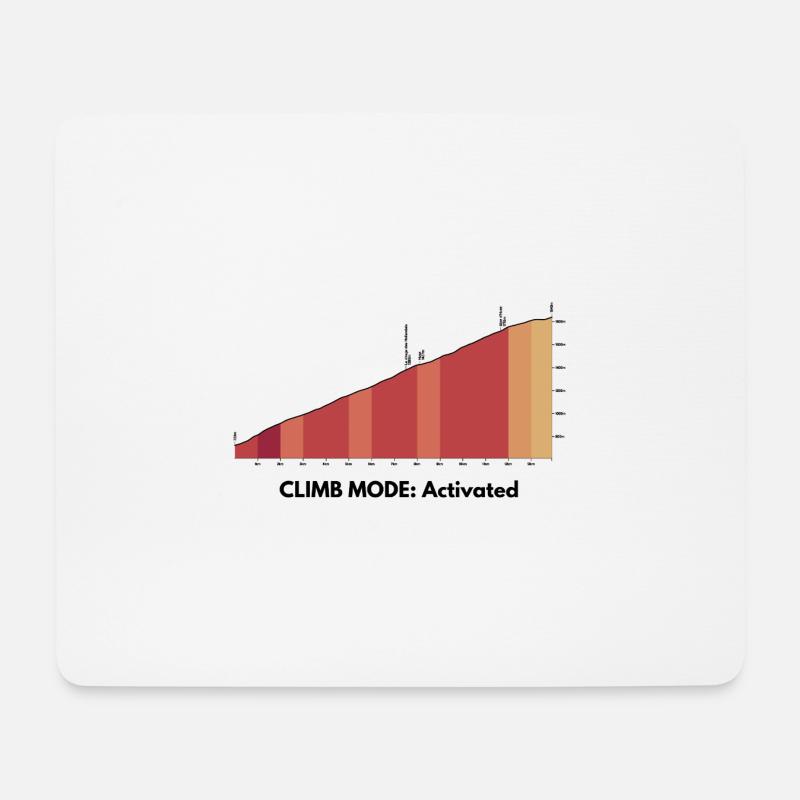 Climb Mode Activated – Alpe d’Huez Shirt - Mousepad (Querformat) - Weiß