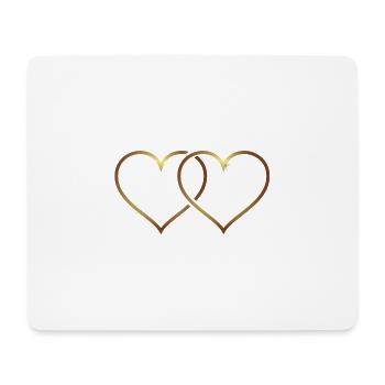 Deux cœurs, deux cœurs, cœur, amour, se marier* - Tapis de souris (format paysage) - blanc - Devant
