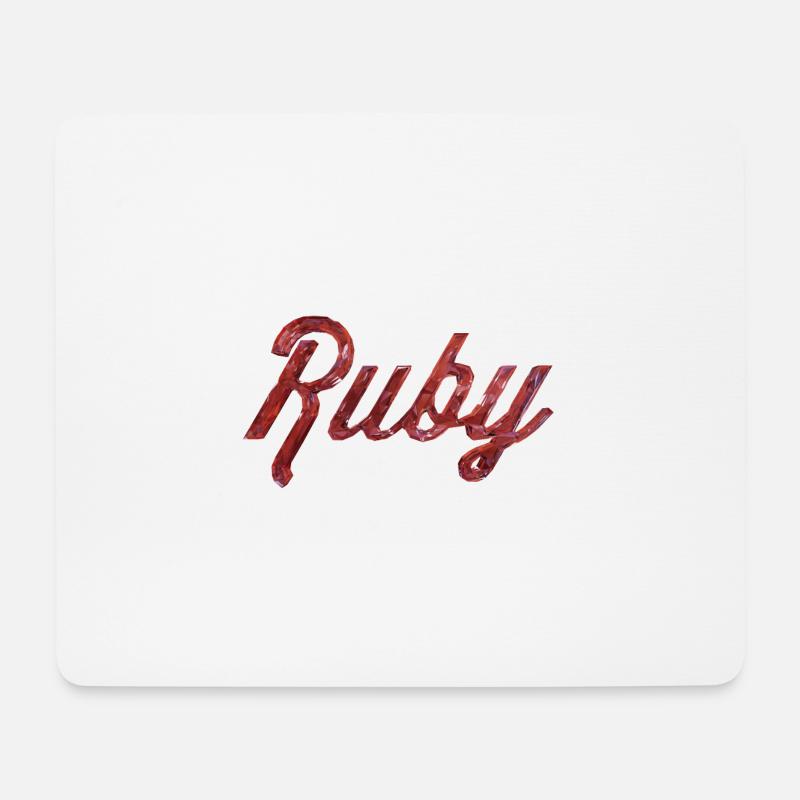 Ruby Stylized Text - Mouse Pad (horizontal) - white