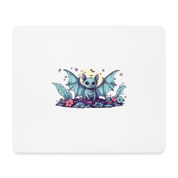 Kawaii Goth Bat Pastel Halloween Design - Mouse Pad (horizontal) - white - Front