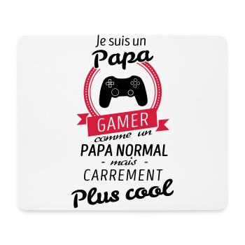Je suis un papa Gamer - Tapis de souris (format paysage) - blanc - Devant